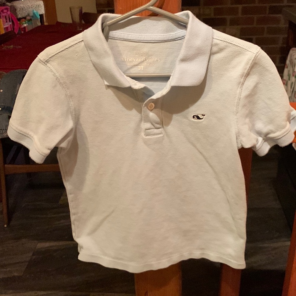 Vineyard Vines Polo Shirt in light blue, size 3T.